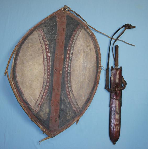 Massai shield African shield A fine painted shield www.swordsantiqueweapons.com